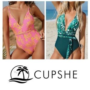 Two Cupshe Plunge Swimsuits